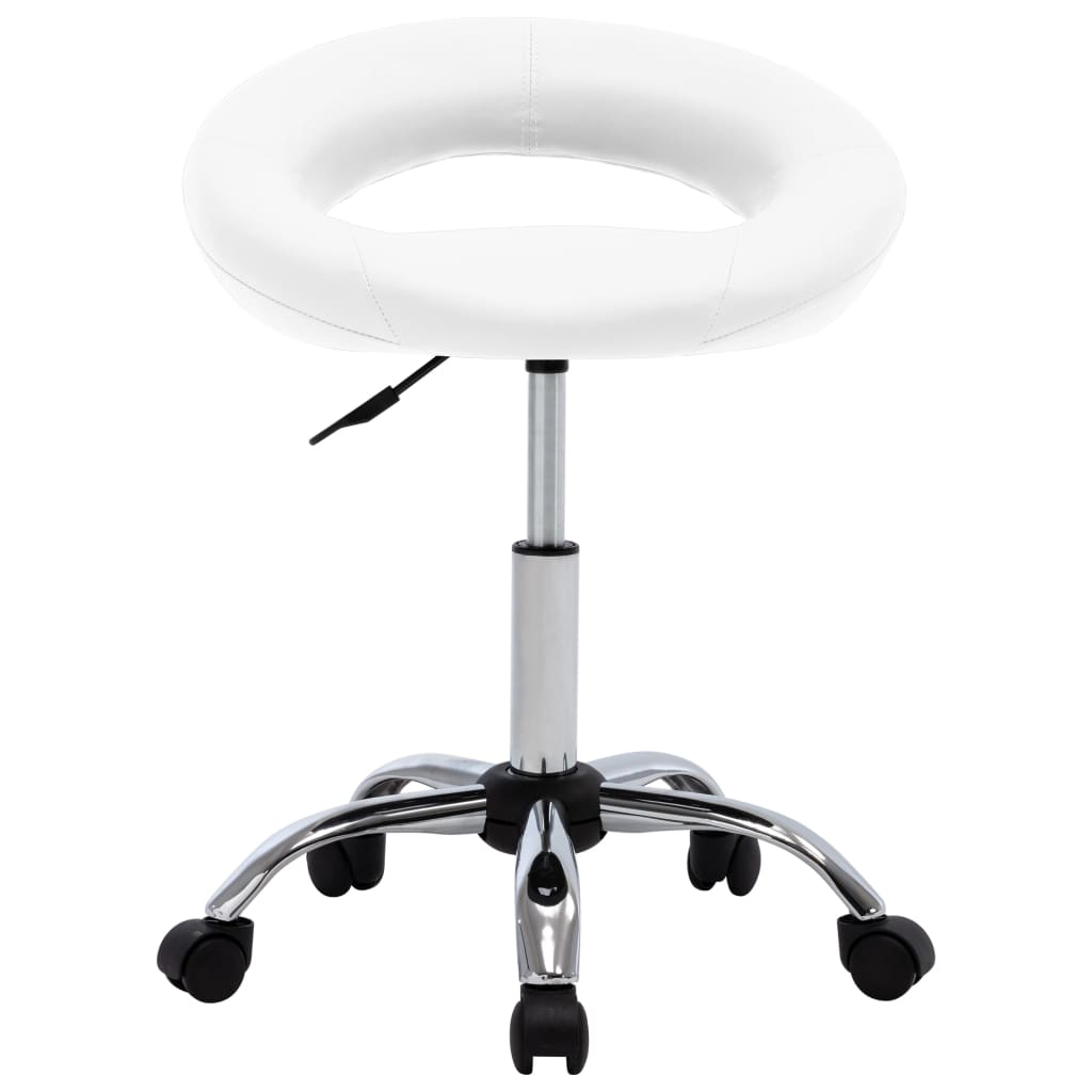 vidaXL Scaun de lucru pivotant, alb, piele ecologică vidaXL Scaun de lucru pivotant, alb, piele ecologică