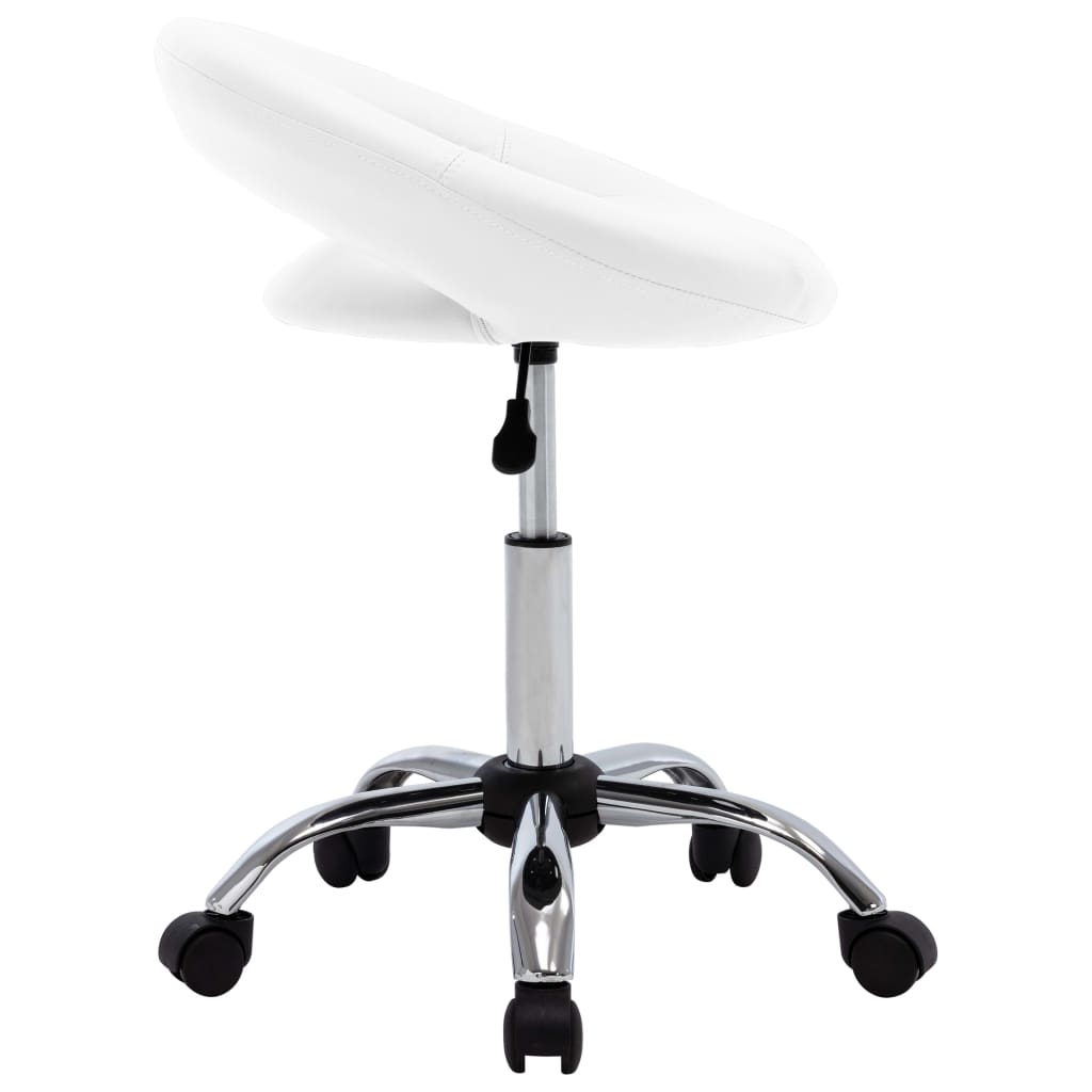 vidaXL Scaun de lucru pivotant, alb, piele ecologică vidaXL Scaun de lucru pivotant, alb, piele ecologică