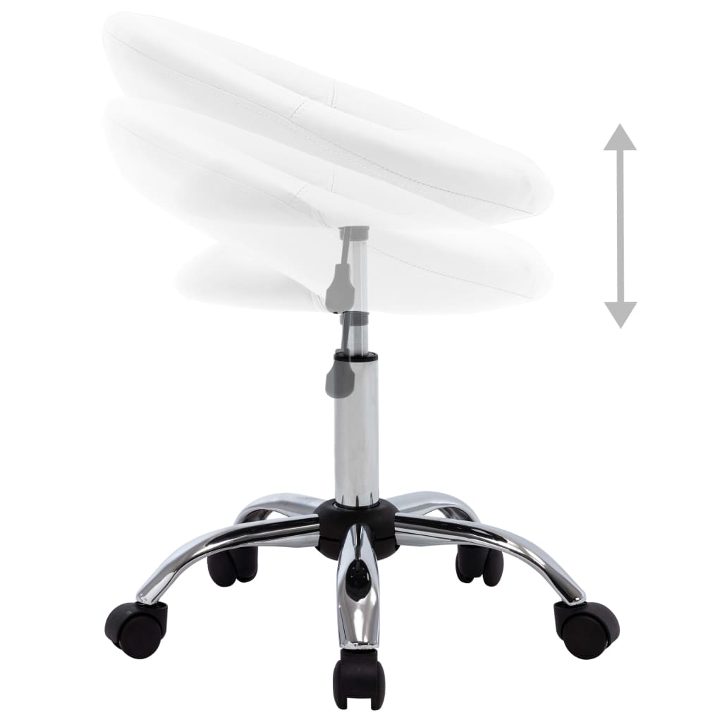 vidaXL Scaun de lucru pivotant, alb, piele ecologică vidaXL Scaun de lucru pivotant, alb, piele ecologică
