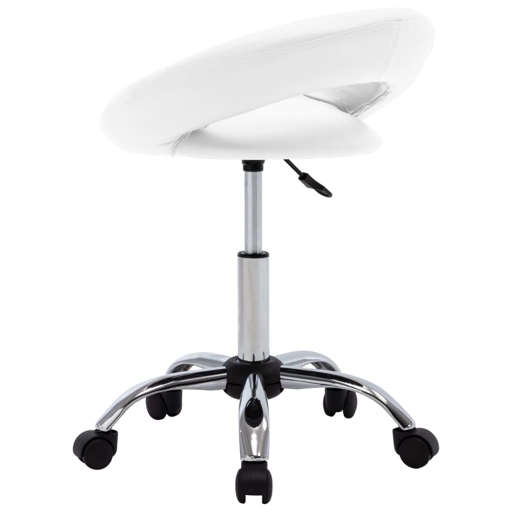vidaXL Scaun de lucru pivotant, alb, piele ecologică vidaXL Scaun de lucru pivotant, alb, piele ecologică