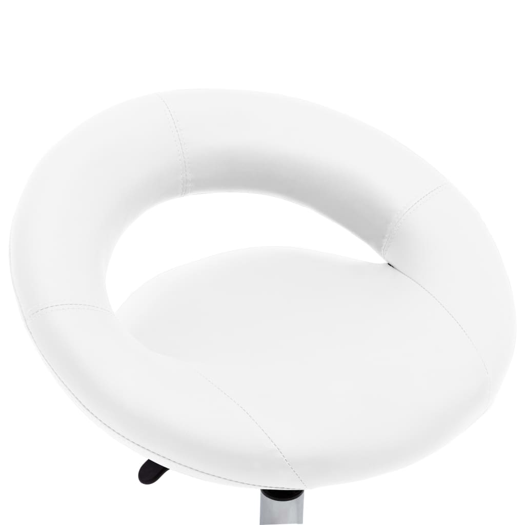 vidaXL Scaun de lucru pivotant, alb, piele ecologică vidaXL Scaun de lucru pivotant, alb, piele ecologică