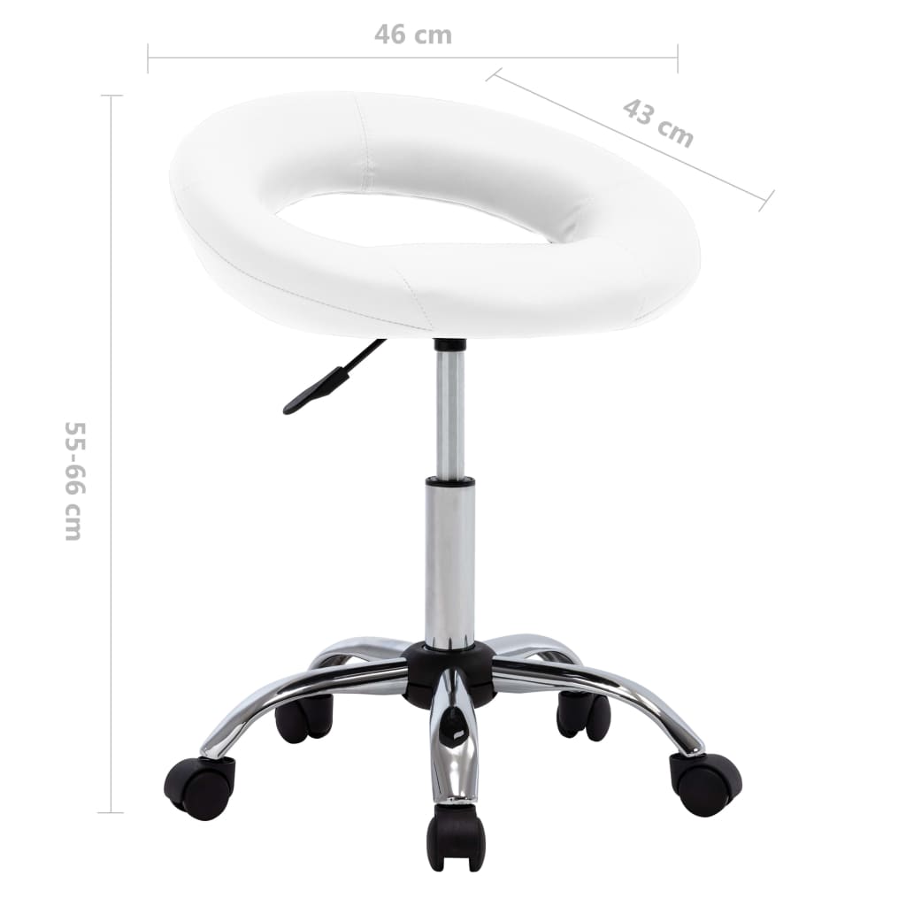 vidaXL Scaun de lucru pivotant, alb, piele ecologică vidaXL Scaun de lucru pivotant, alb, piele ecologică
