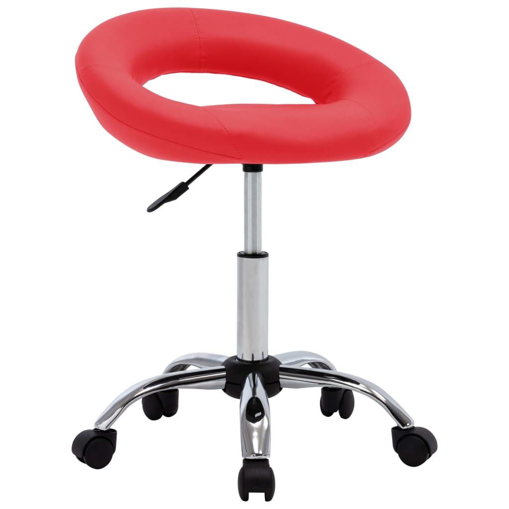 vidaXL Scaun de lucru pivotant, roșu, piele ecologică vidaXL Scaun de lucru pivotant, roșu, piele ecologică