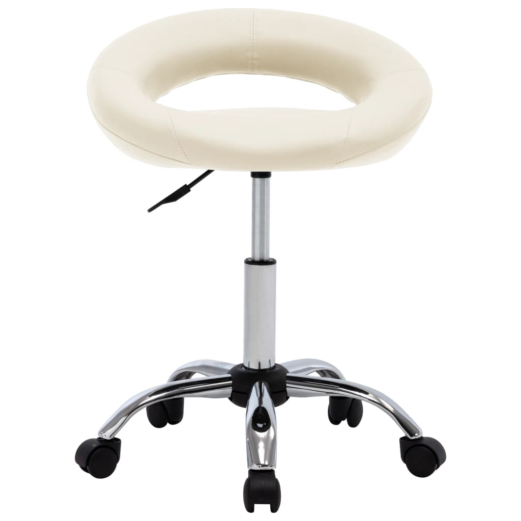 vidaXL Scaun de lucru pivotant, crem, piele ecologică vidaXL Scaun de lucru pivotant, crem, piele ecologică