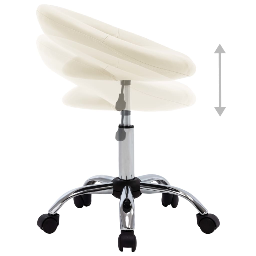 vidaXL Scaun de lucru pivotant, crem, piele ecologică vidaXL Scaun de lucru pivotant, crem, piele ecologică