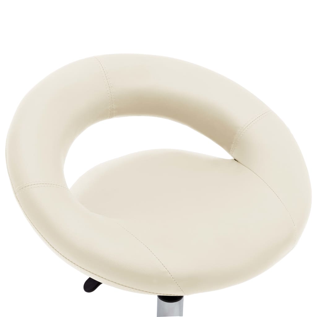 vidaXL Scaun de lucru pivotant, crem, piele ecologică vidaXL Scaun de lucru pivotant, crem, piele ecologică