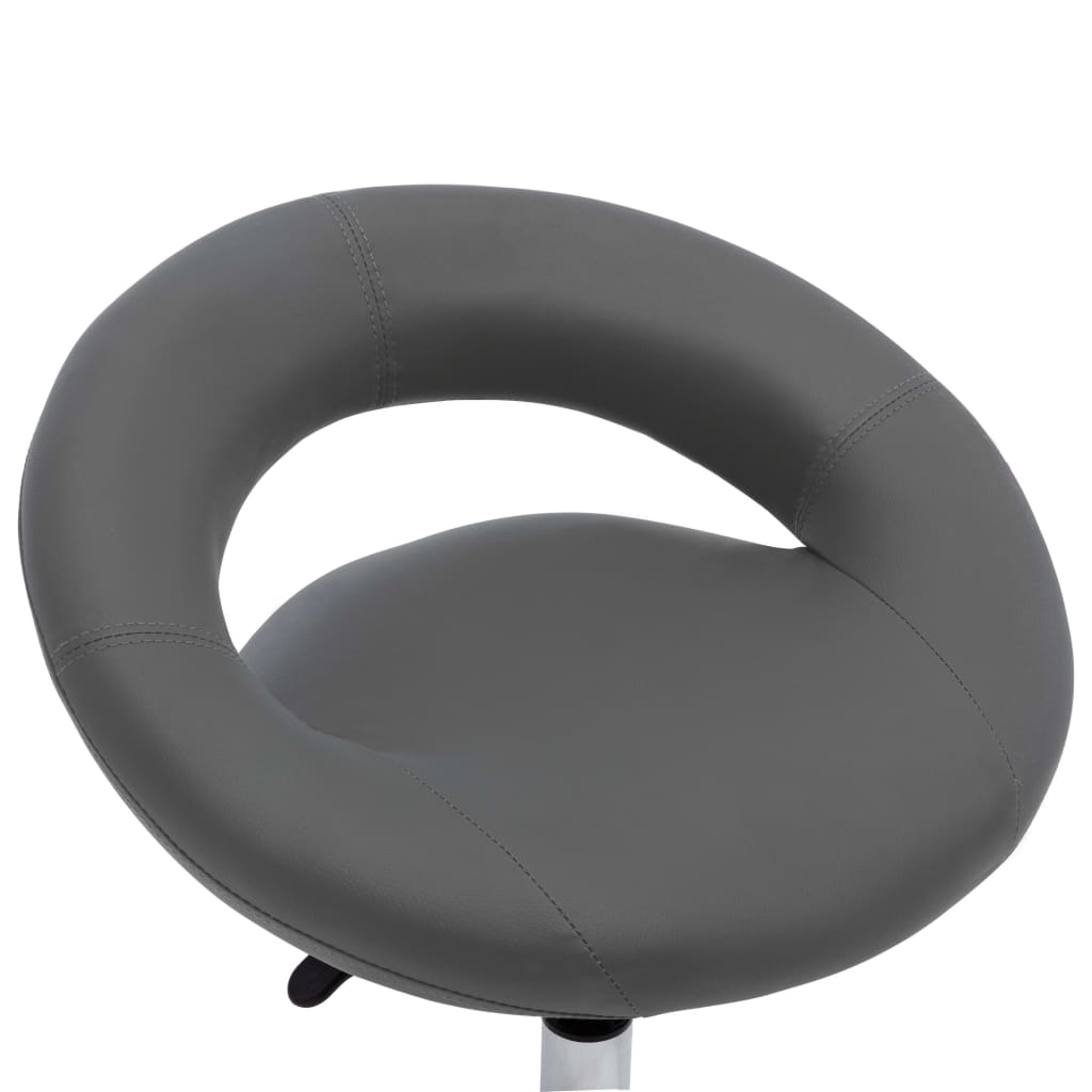 vidaXL Scaun de lucru pivotant, gri, piele ecologică vidaXL Scaun de lucru pivotant, gri, piele ecologică