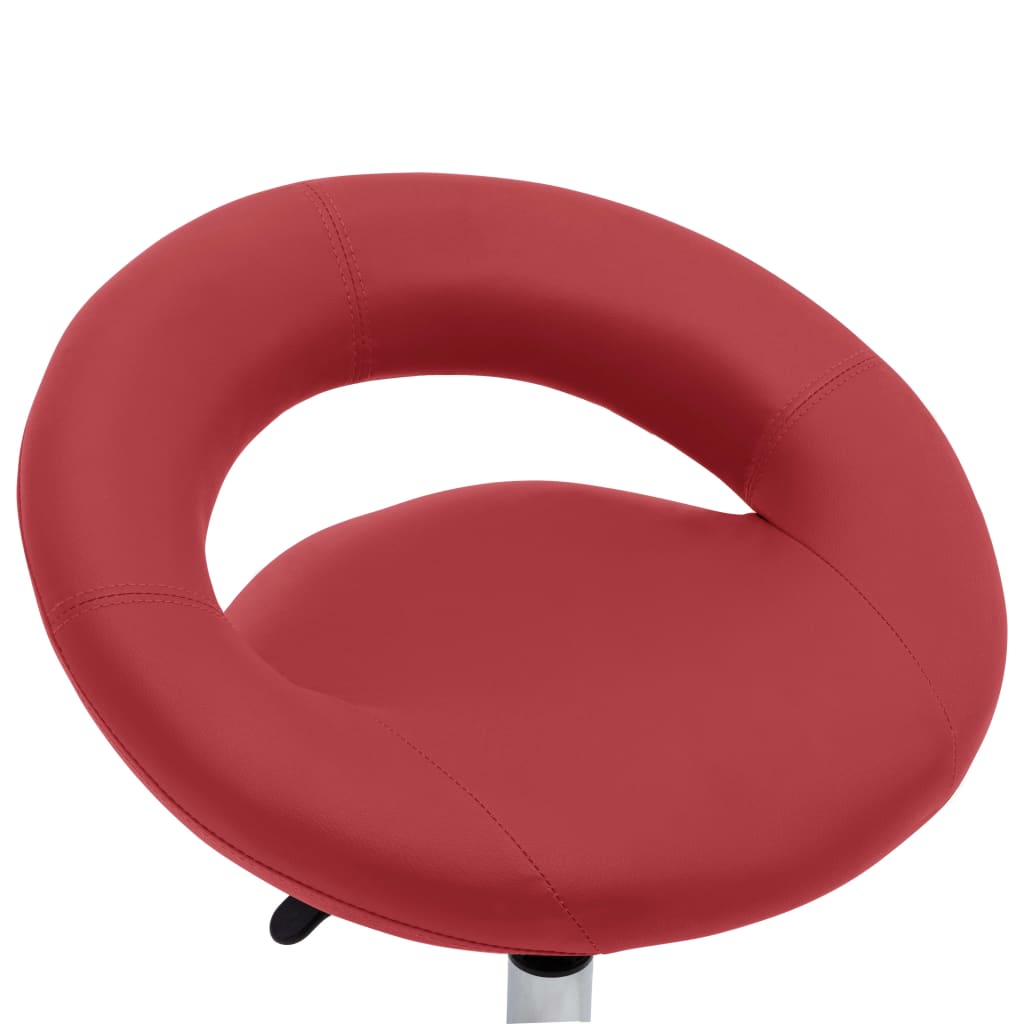vidaXL Scaun de lucru pivotant, roșu, piele ecologică vidaXL Scaun de lucru pivotant, roșu, piele ecologică