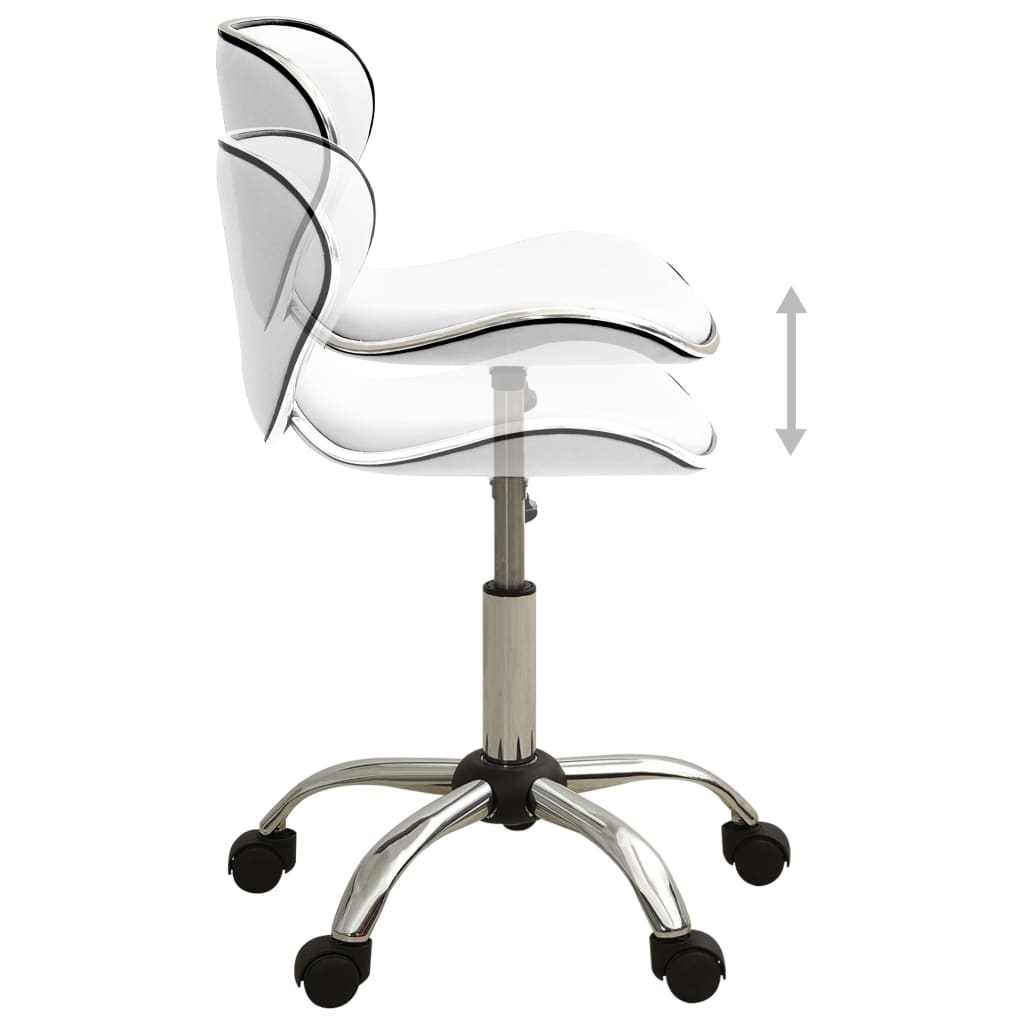 vidaXL Scaun de salon spa, alb, piele ecologică vidaXL Scaun de salon spa, alb, piele ecologică