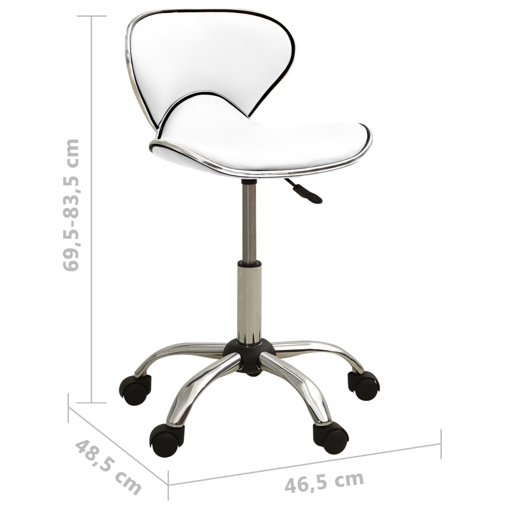 vidaXL Scaun de salon spa, alb, piele ecologică vidaXL Scaun de salon spa, alb, piele ecologică