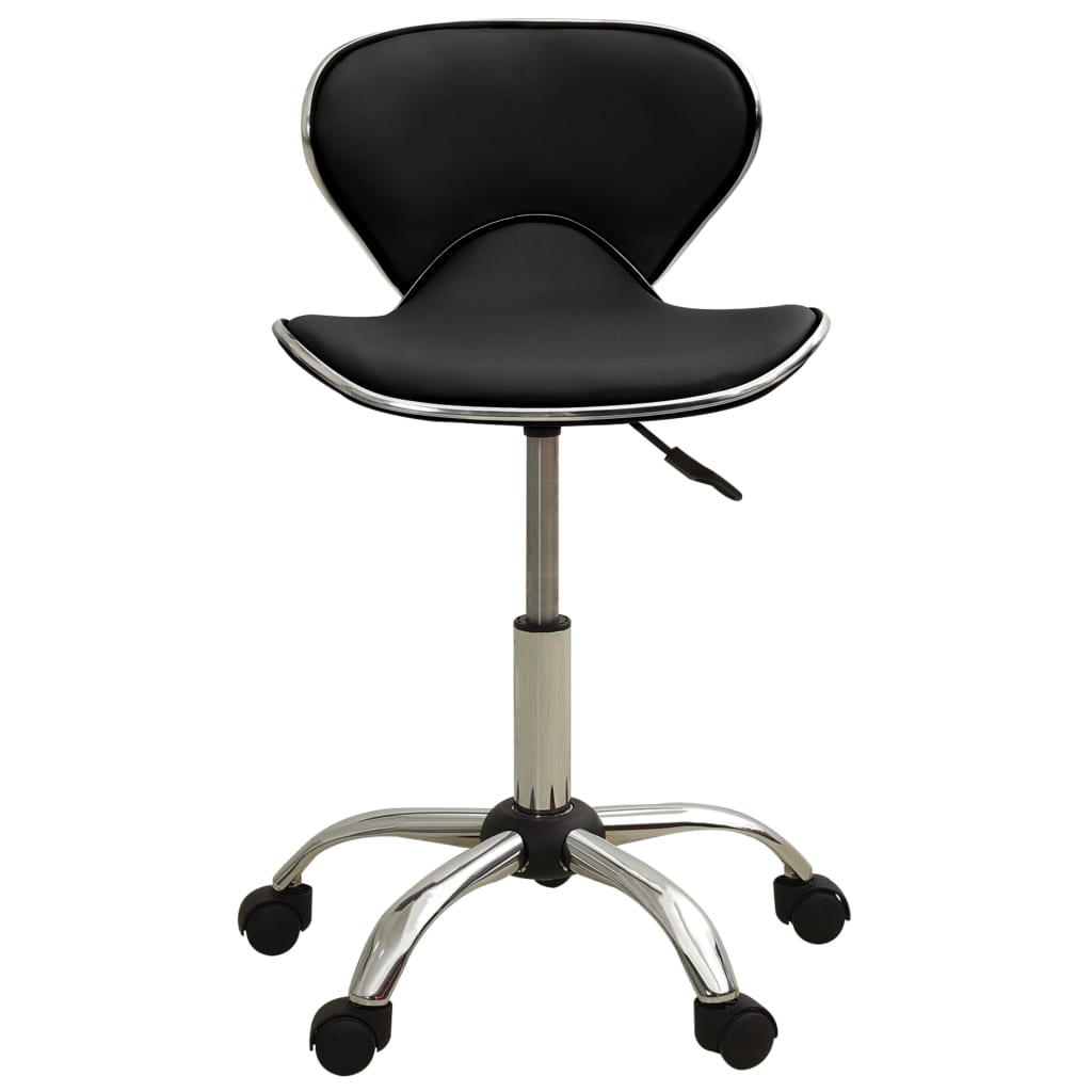 vidaXL Scaun de salon spa, negru, piele ecologică vidaXL Scaun de salon spa, negru, piele ecologică