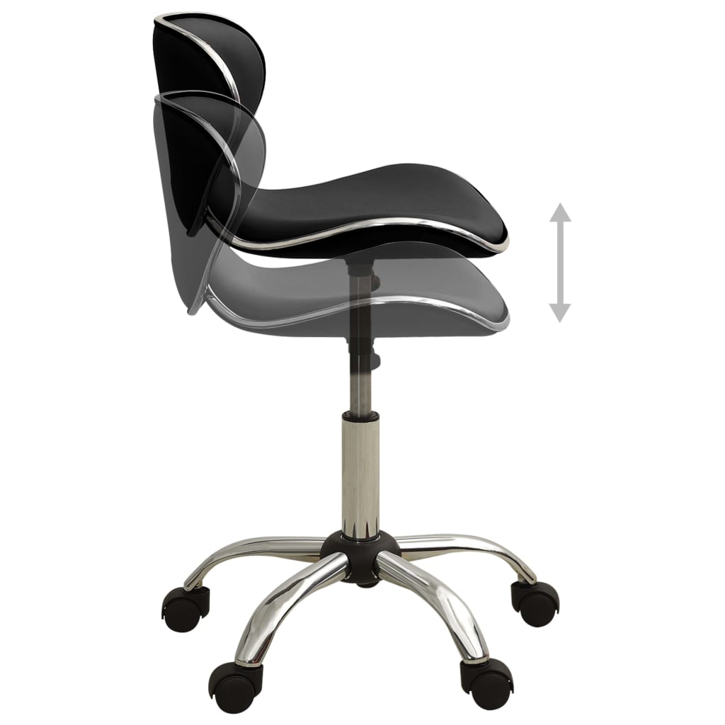 vidaXL Scaun de salon spa, negru, piele ecologică vidaXL Scaun de salon spa, negru, piele ecologică