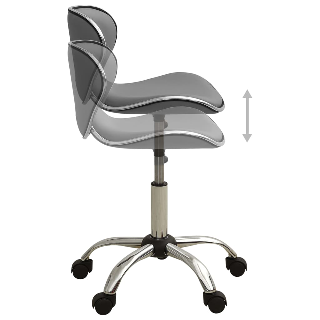 vidaXL Scaun de salon spa, gri, piele ecologică vidaXL Scaun de salon spa, gri, piele ecologică
