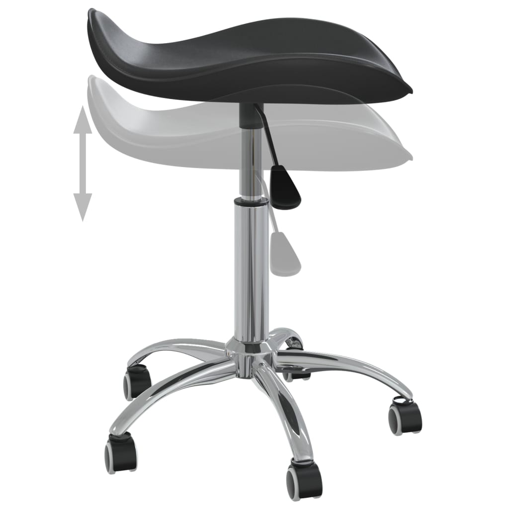vidaXL Scaun de salon spa, negru, piele ecologică vidaXL Scaun de salon spa, negru, piele ecologică