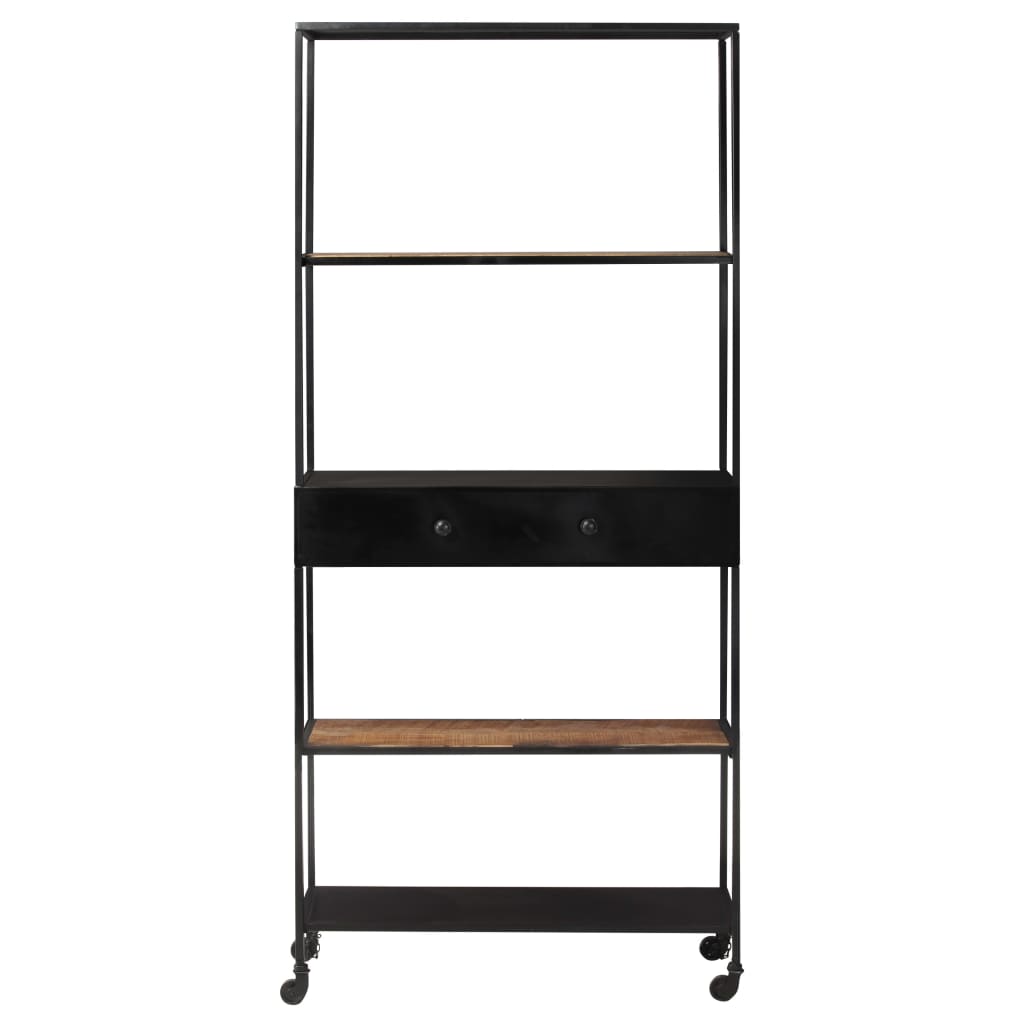 vidaXL Bibliotecă, 80x35x180 cm, lemn mango nefinisat & fier vidaXL Bibliotecă, 80x35x180 cm, lemn mango nefinisat & fier