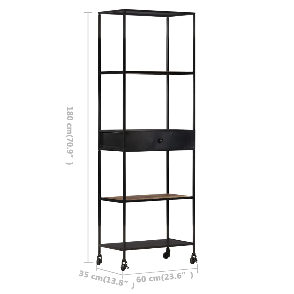 vidaXL Bibliotecă, 60x35x180 cm, lemn mango nefinisat & fier vidaXL Bibliotecă, 60x35x180 cm, lemn mango nefinisat & fier