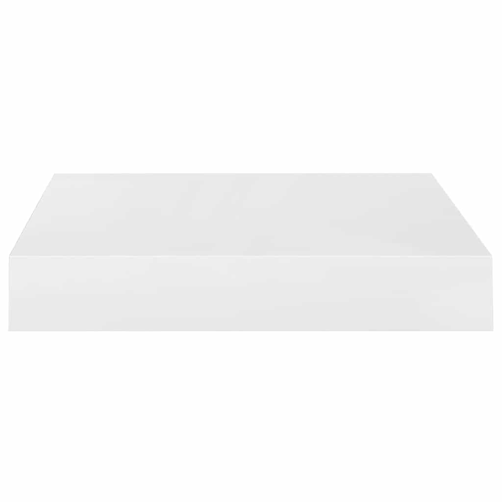vidaXL Rafturi de perete, 4 buc., alb extralucios, 23x23,5x3,8 cm, MDF