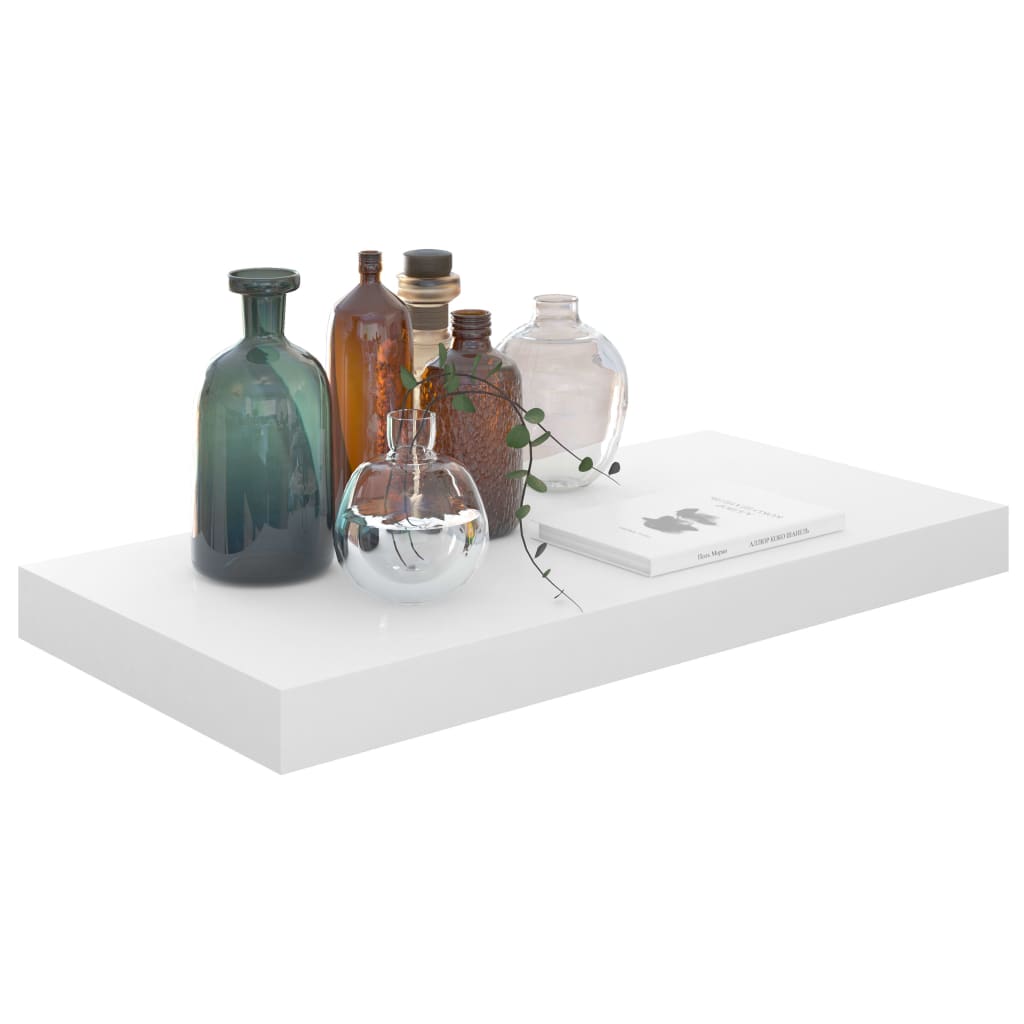 vidaXL Rafturi de perete, 4 buc., alb extralucios, 50x23x3,8 cm, MDF