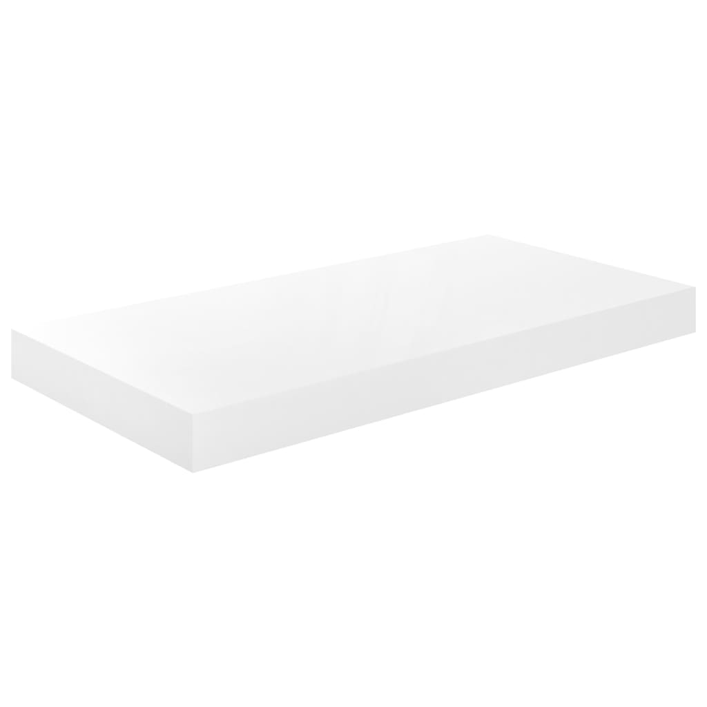 vidaXL Rafturi de perete, 4 buc., alb extralucios, 50x23x3,8 cm, MDF