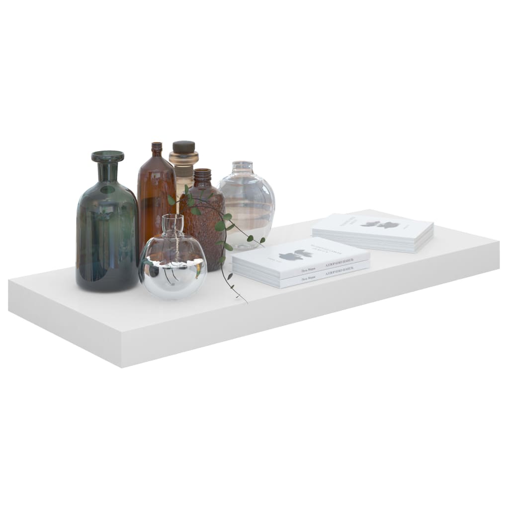 vidaXL Raft de perete suspendat, alb extralucios, 60x23,5x3,8 cm, MDF