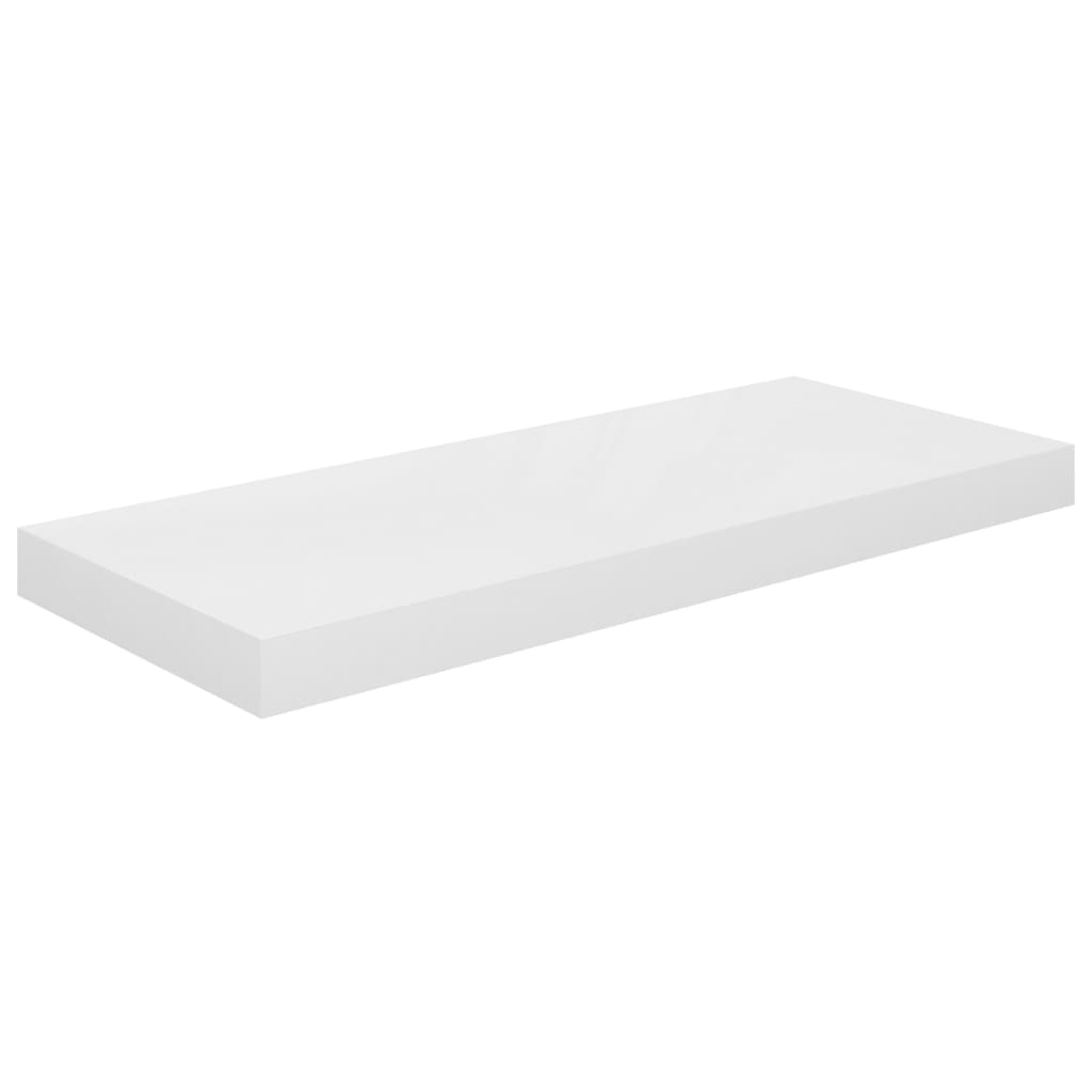 vidaXL Rafturi de perete, 2 buc., alb extralucios, 60x23,5x3,8 cm, MDF