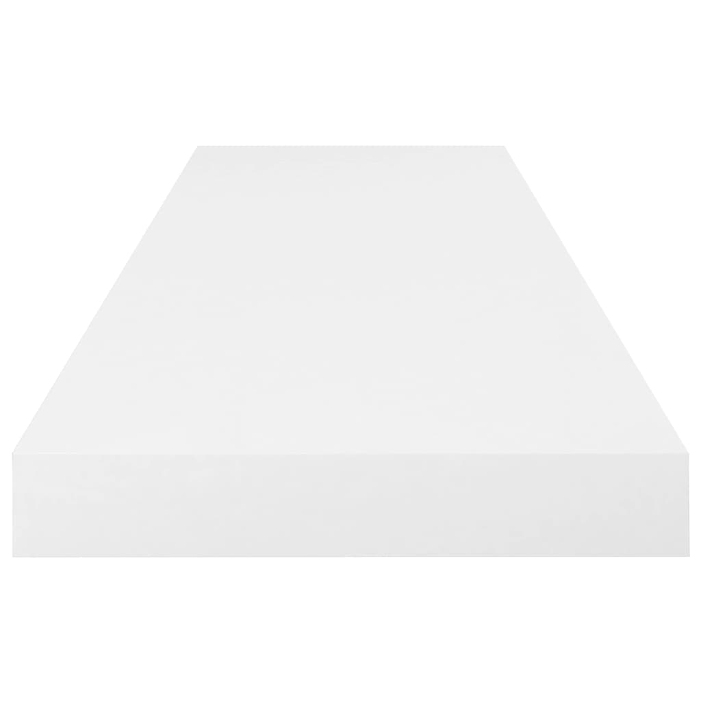 vidaXL Rafturi de perete, 2 buc., alb extralucios, 80x23,5x3,8 cm, MDF