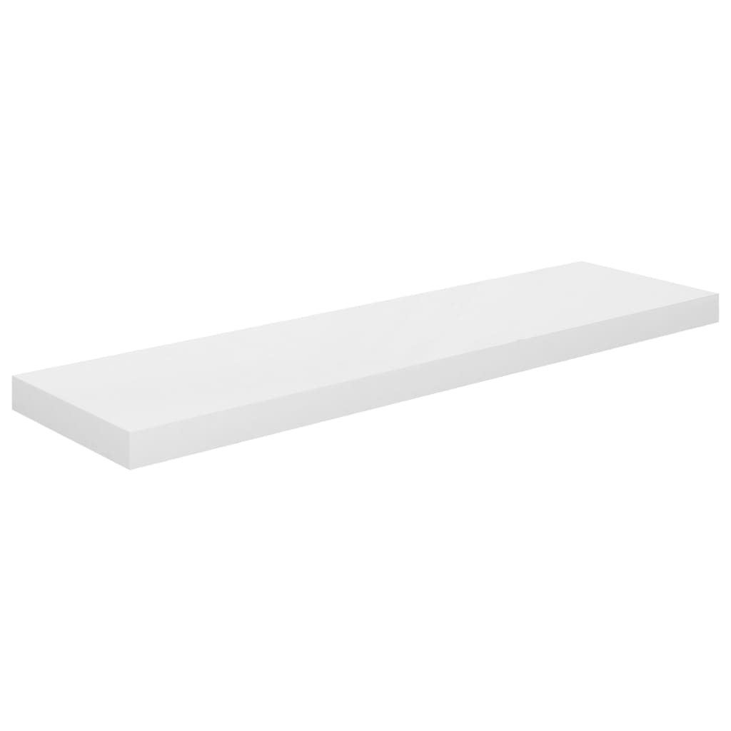 vidaXL Rafturi de perete, 2 buc., alb extralucios, 90x23,5x3,8 cm, MDF