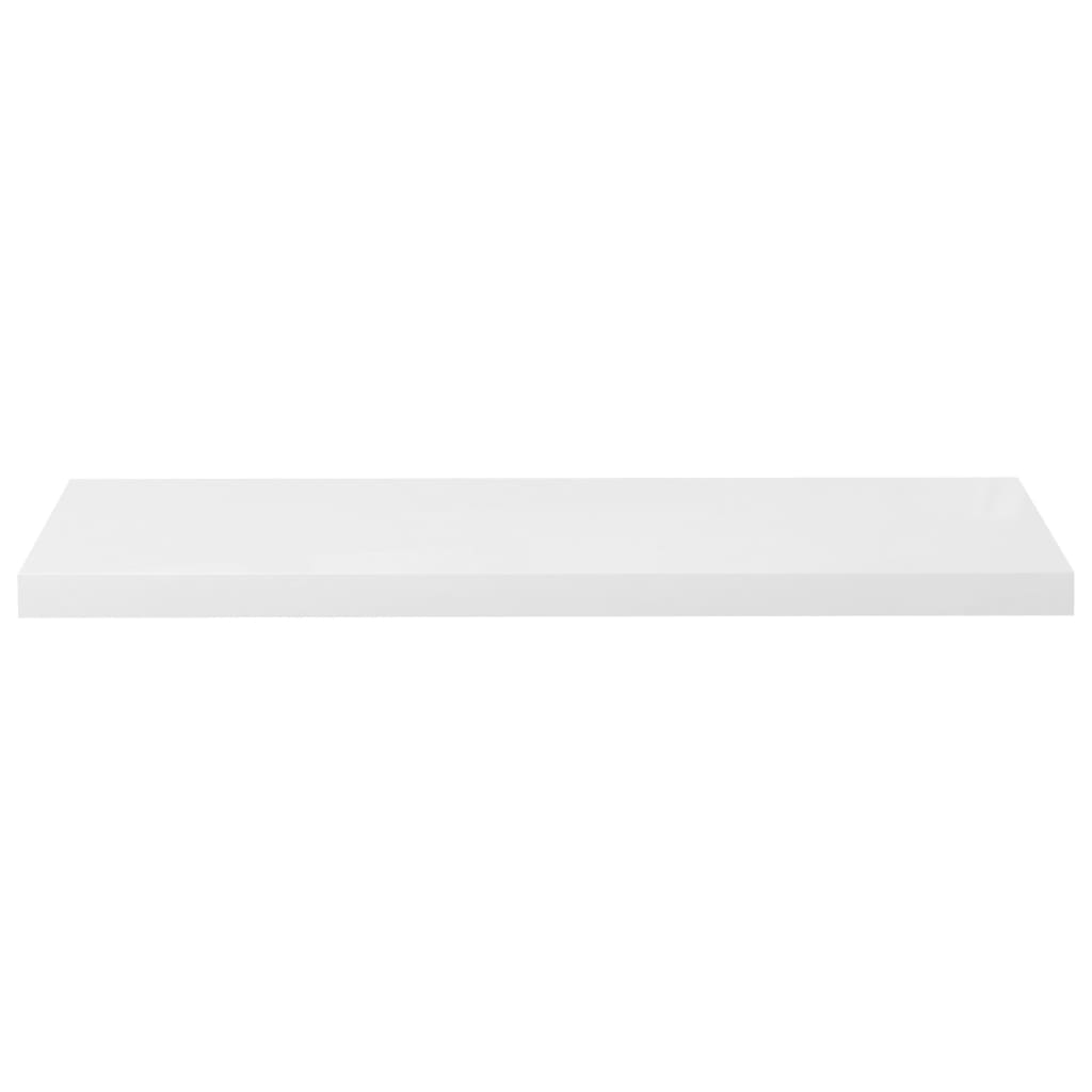 vidaXL Rafturi de perete, 4 buc., alb extralucios, 90x23,5x3,8 cm, MDF