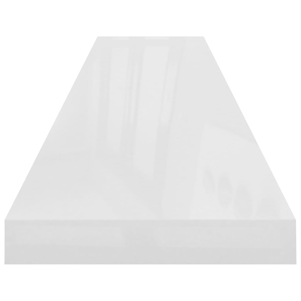 vidaXL Rafturi de perete, 2 buc., alb extralucios, 120x23,5x3,8 cm MDF vidaXL Rafturi de perete, 2 buc., alb extralucios, 120x23,5x3,8 cm MDF