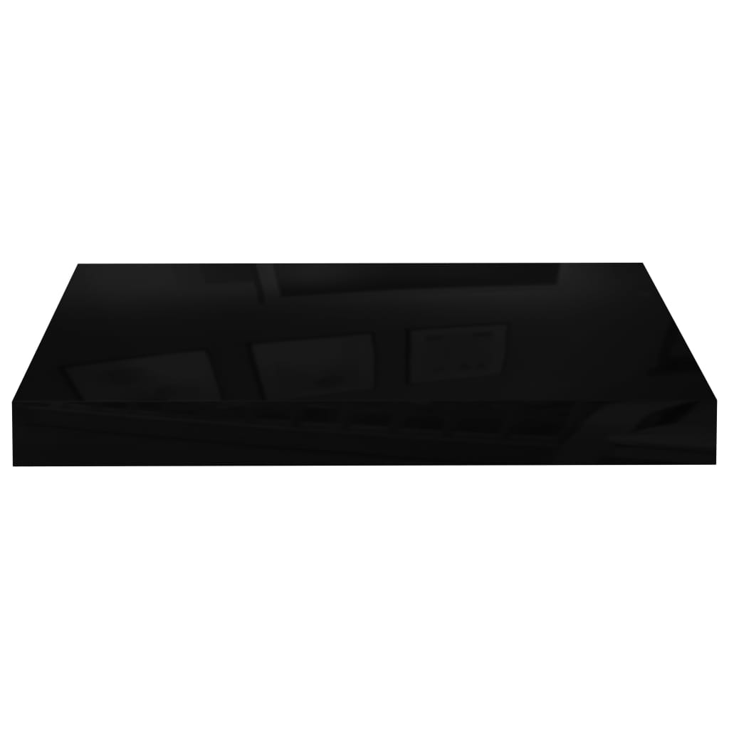 vidaXL Rafturi de perete, 4 buc., negru extralucios, 40x23x3,8 cm, MDF