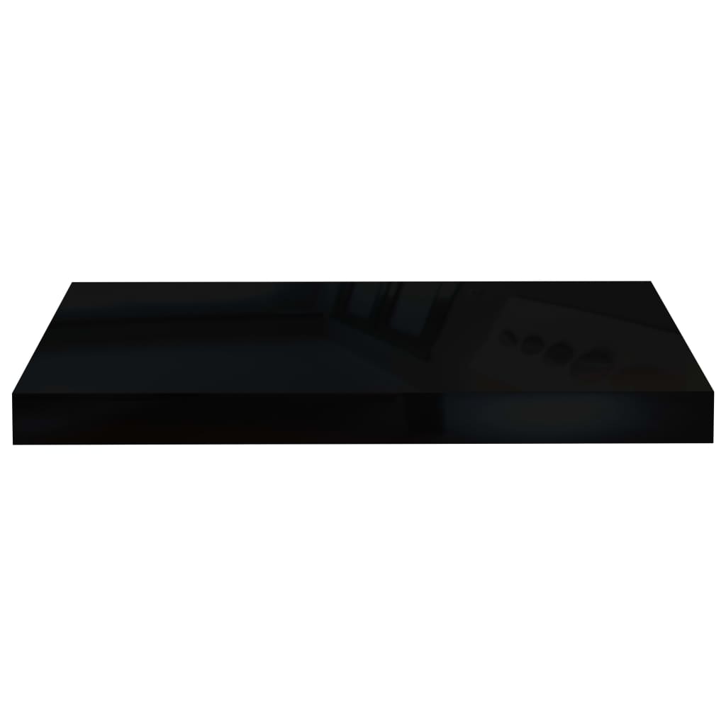 vidaXL Rafturi de perete, 2 buc., negru extralucios, 50x23x3,8 cm, MDF vidaXL Rafturi de perete, 2 buc., negru extralucios, 50x23x3,8 cm, MDF