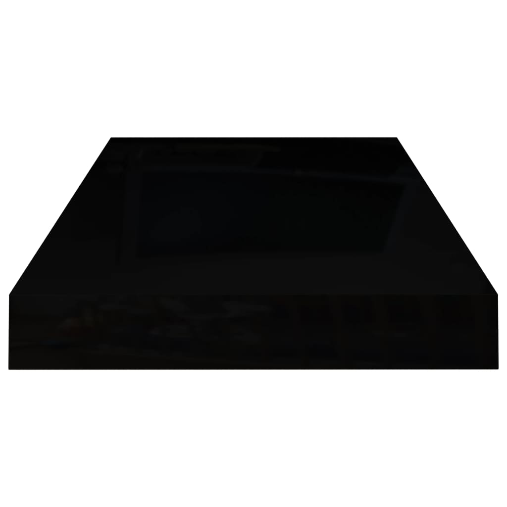 vidaXL Rafturi de perete, 4 buc., negru extralucios, 50x23x3,8 cm, MDF