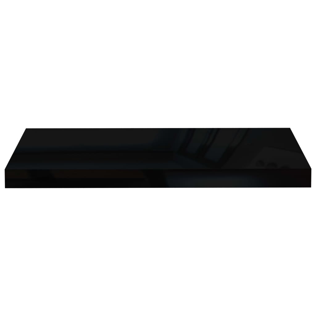 vidaXL Raft de perete suspendat negru extralucios, 60x23,5x3,8 cm, MDF