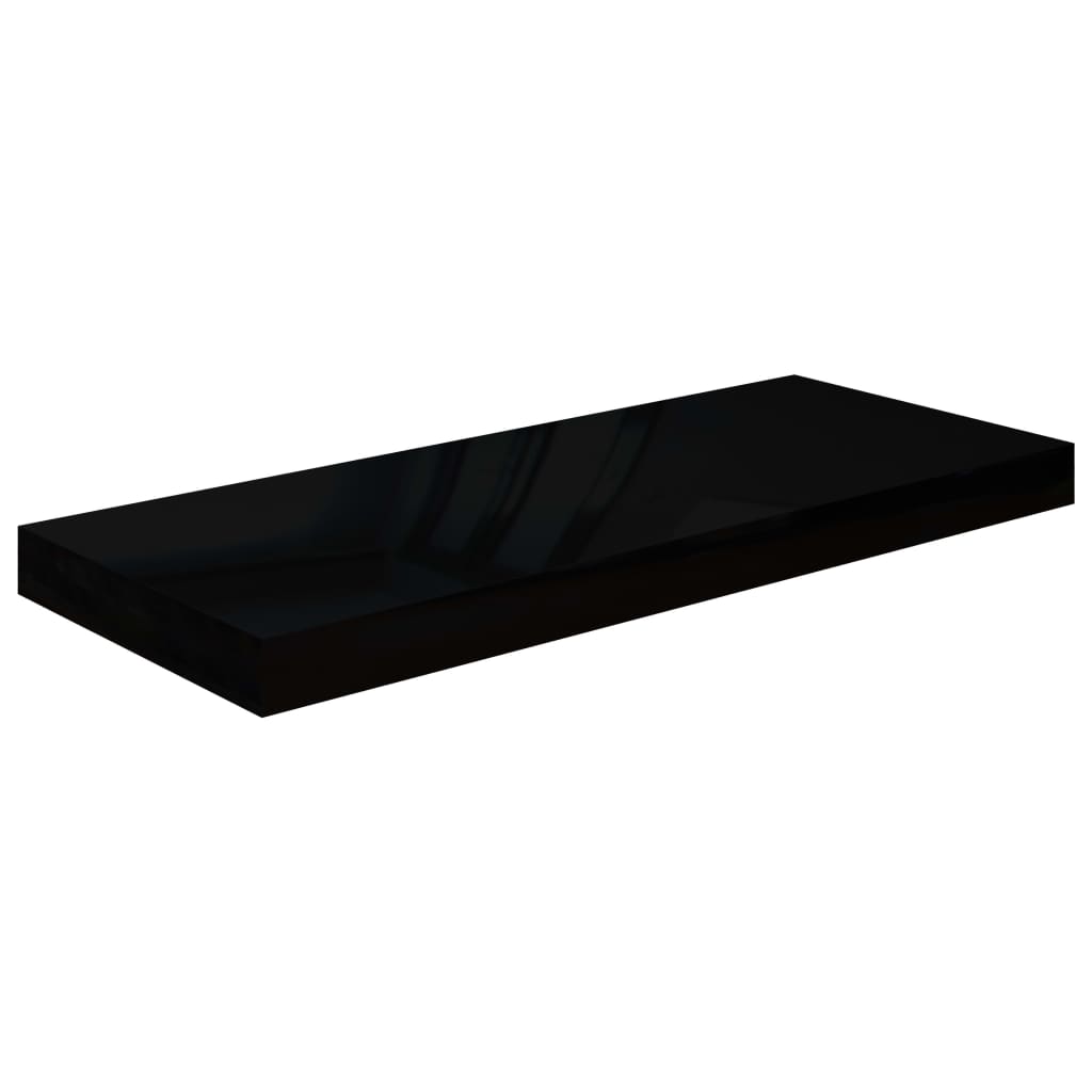 vidaXL Rafturi de perete 2 buc. negru extralucios, 60x23,5x3,8 cm, MDF vidaXL Rafturi de perete 2 buc. negru extralucios, 60x23,5x3,8 cm, MDF