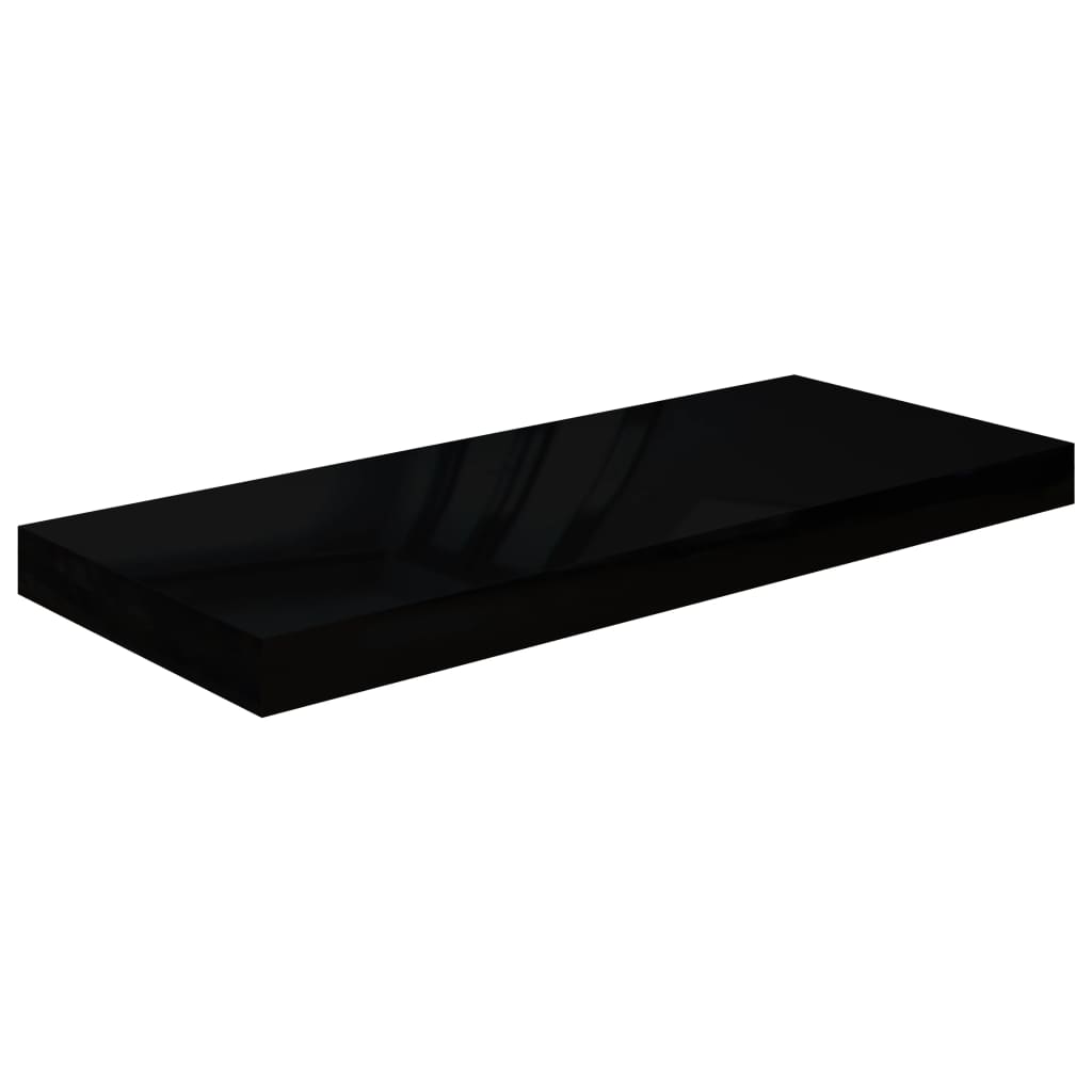 vidaXL Rafturi de perete 4 buc. negru extralucios, 60x23,5x3,8 cm, MDF vidaXL Rafturi de perete 4 buc. negru extralucios, 60x23,5x3,8 cm, MDF