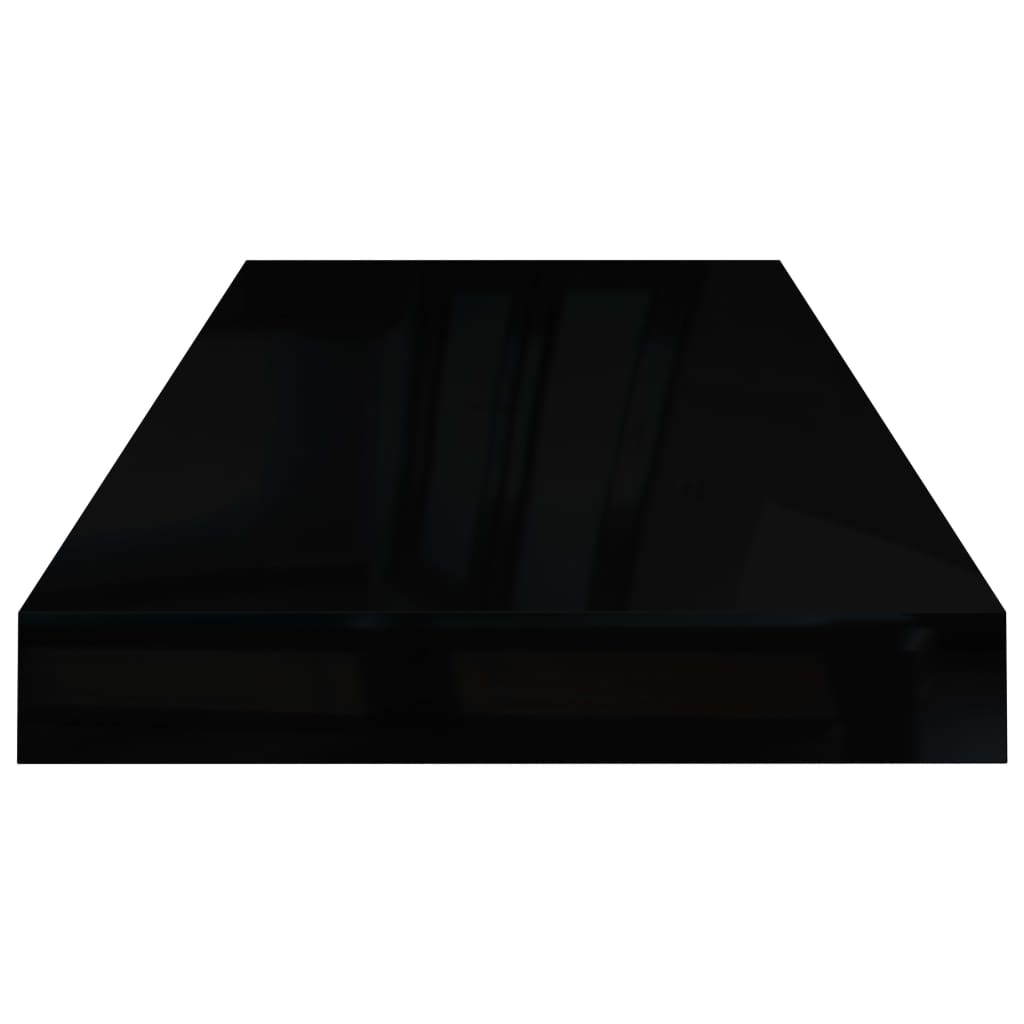 vidaXL Rafturi de perete 4 buc. negru extralucios, 60x23,5x3,8 cm, MDF vidaXL Rafturi de perete 4 buc. negru extralucios, 60x23,5x3,8 cm, MDF
