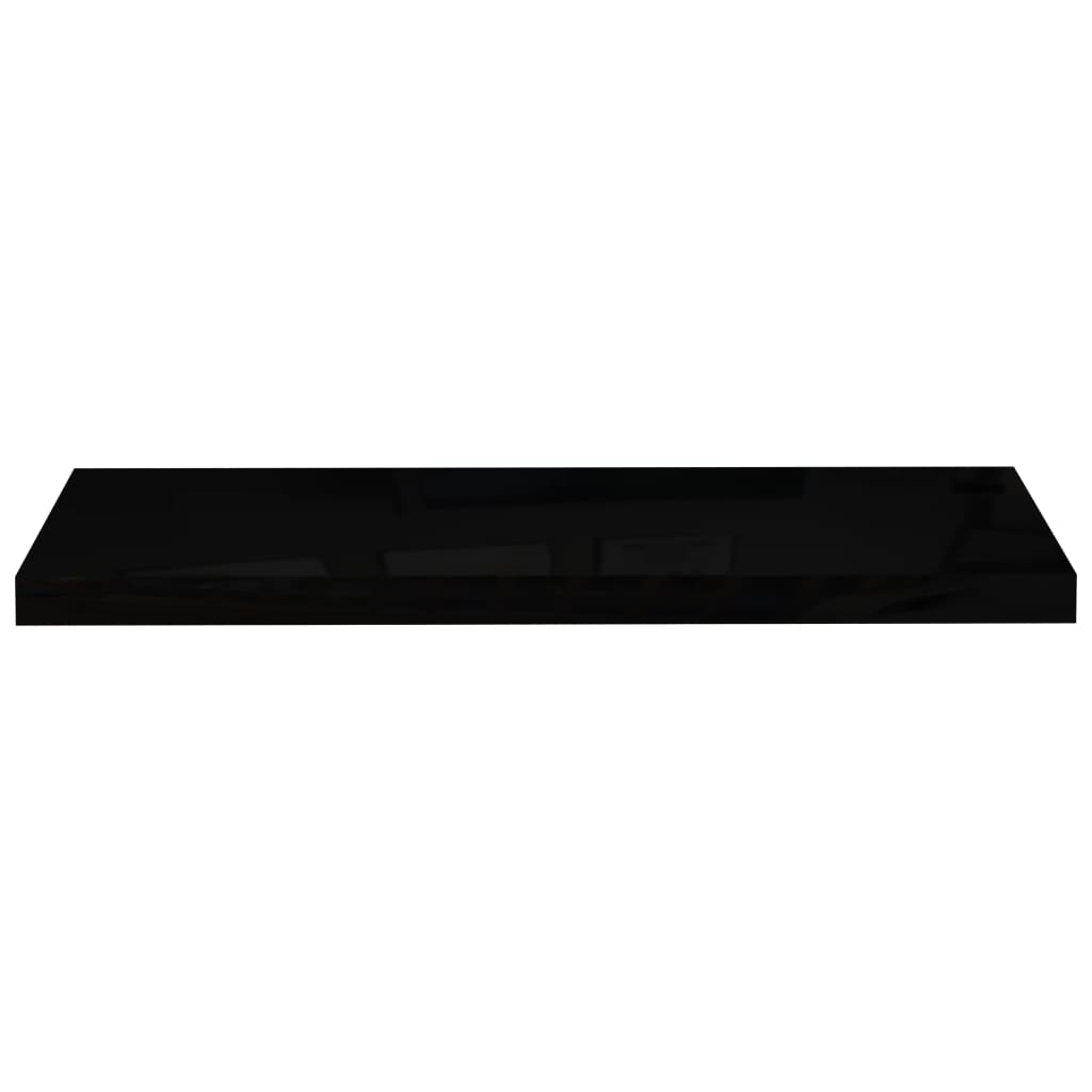 vidaXL Raft de perete suspendat negru extralucios, 80x23,5x3,8 cm, MDF