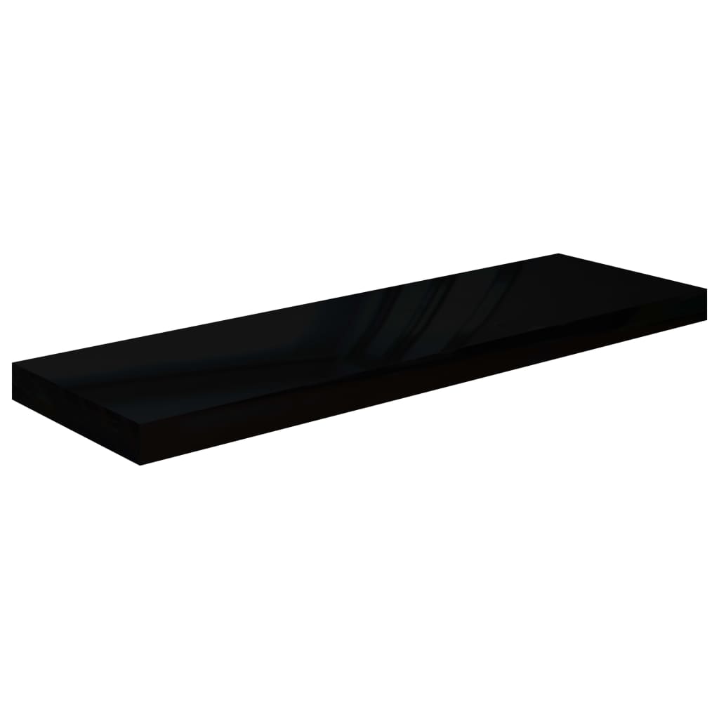 vidaXL Rafturi de perete 2 buc., negru extralucios, 80x23,5x3,8 cm MDF vidaXL Rafturi de perete 2 buc., negru extralucios, 80x23,5x3,8 cm MDF