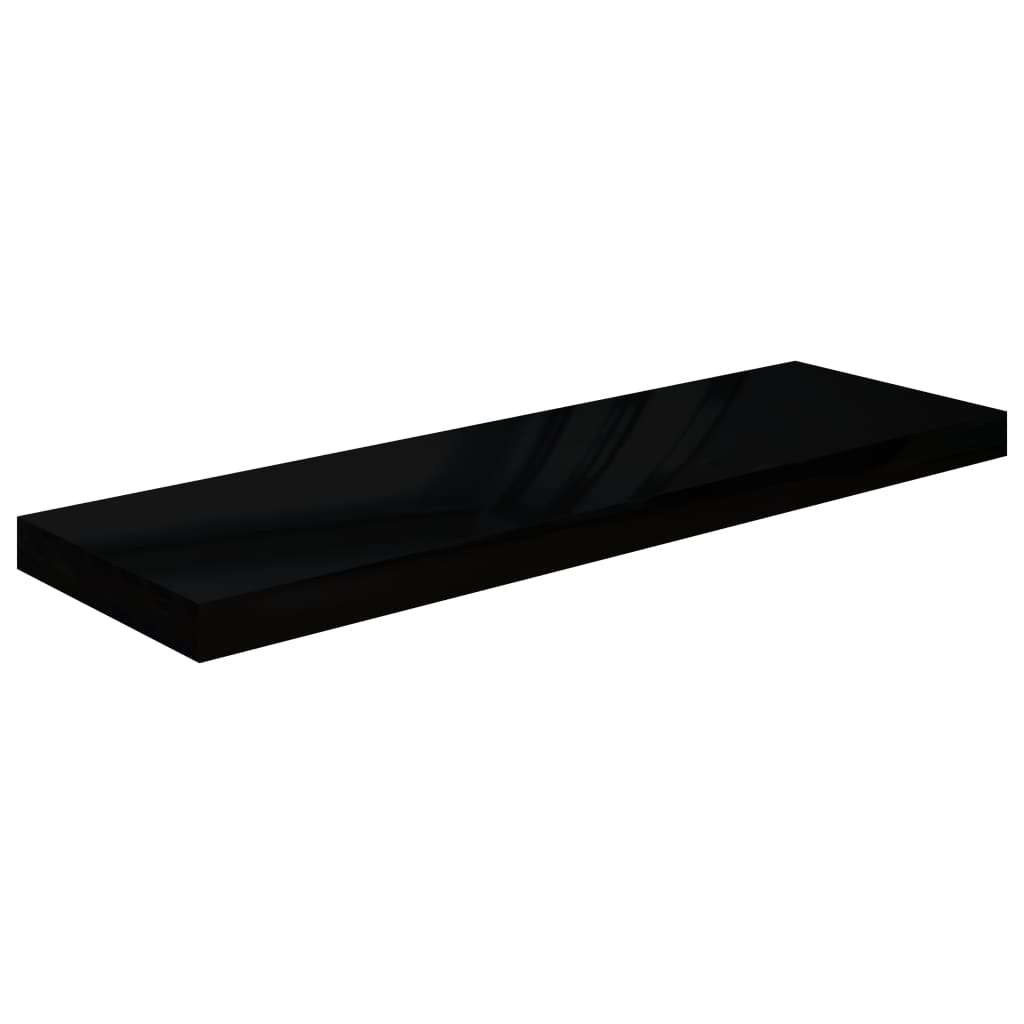 vidaXL Rafturi de perete, 4 buc., negru extralucios 80x23,5x3,8 cm MDF