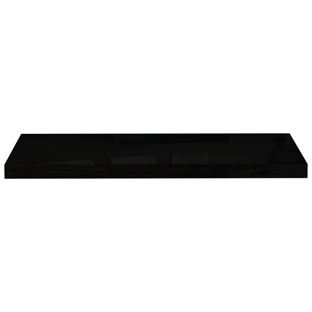 vidaXL Rafturi de perete, 4 buc., negru extralucios 80x23,5x3,8 cm MDF