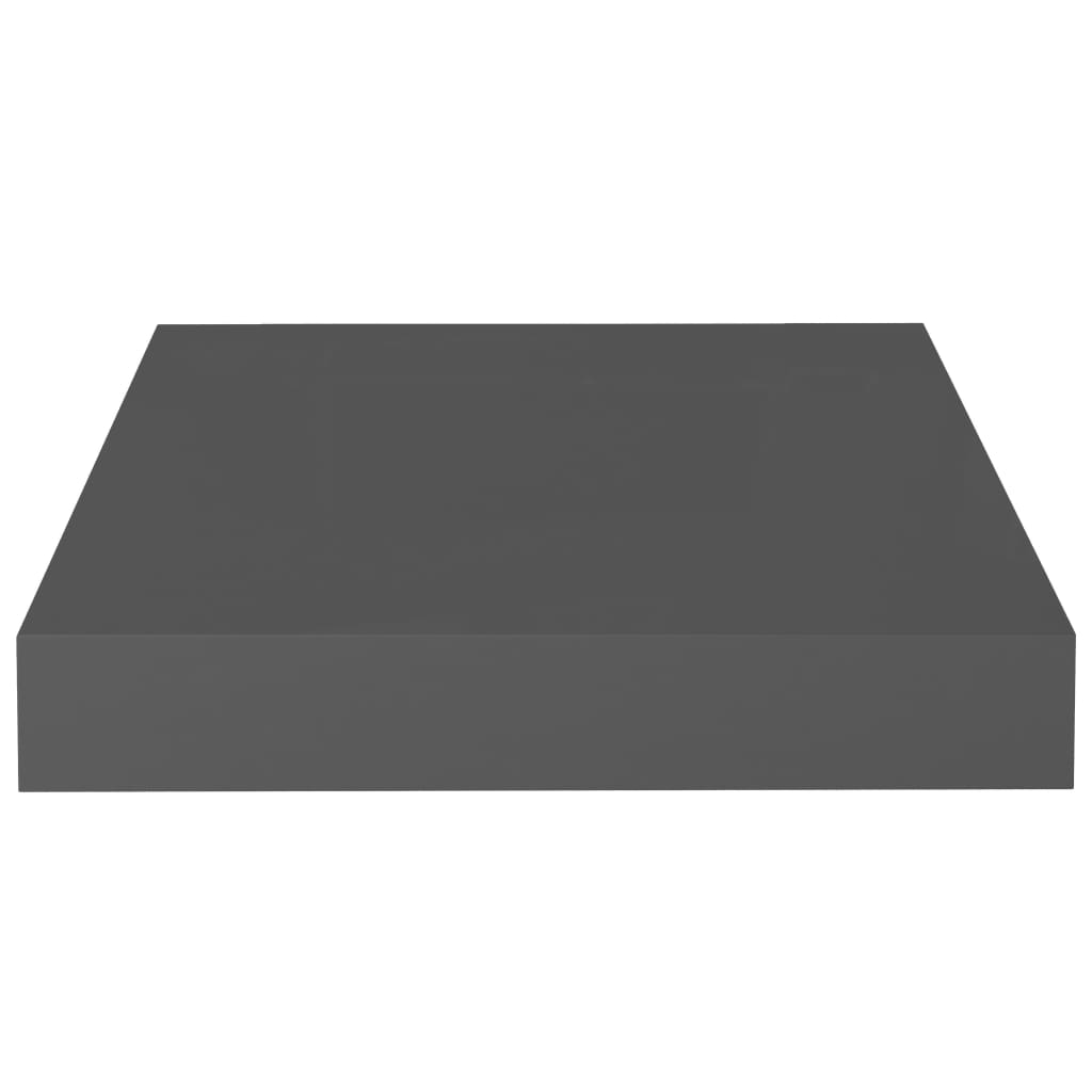 vidaXL Rafturi de perete, 4 buc., gri extralucios, 23x23,5x3,8 cm, MDF