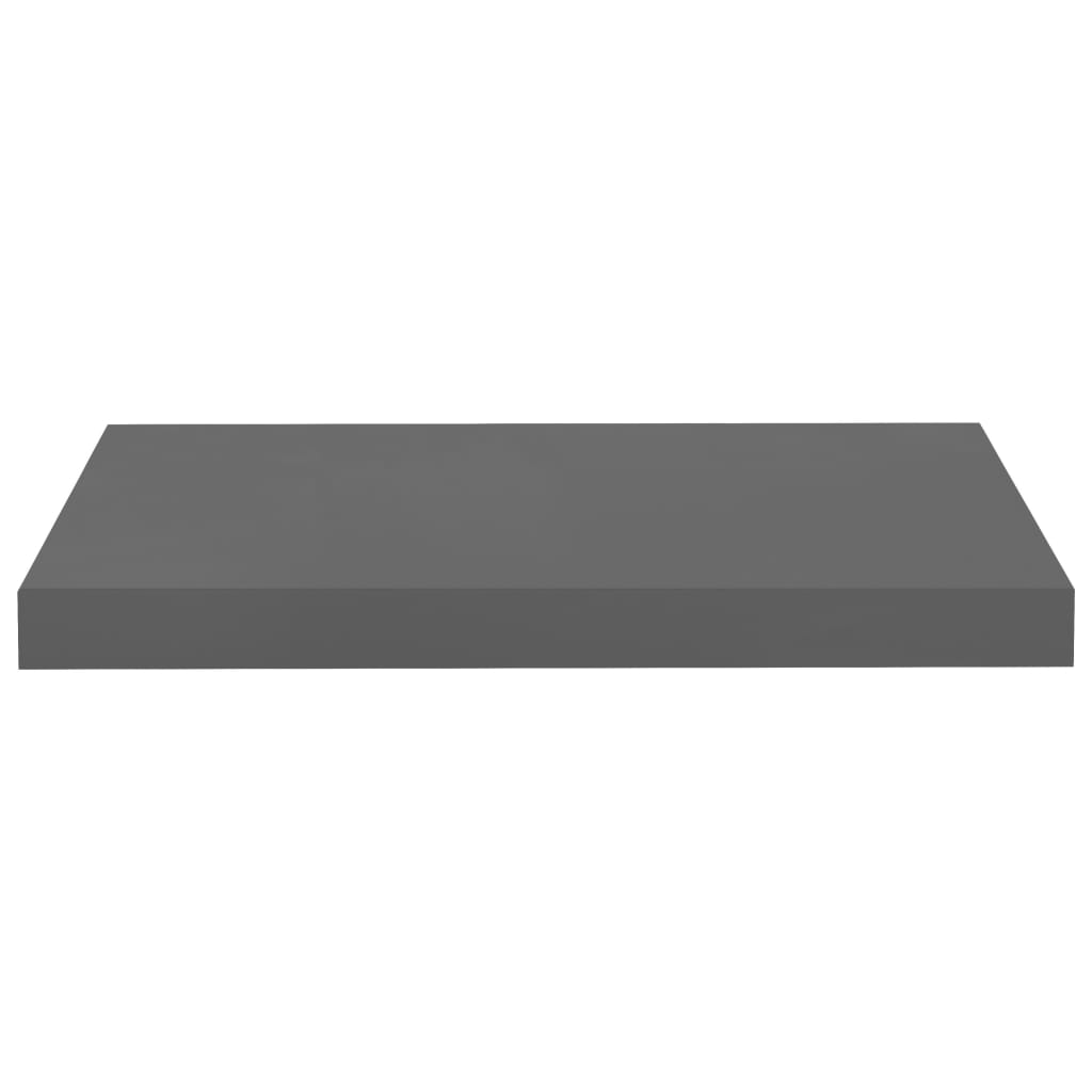 vidaXL Rafturi de perete, 2 buc., gri extralucios, 50x23x3,8 cm, MDF