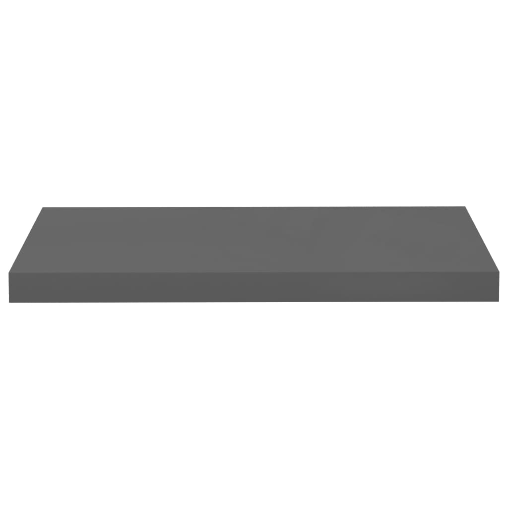 vidaXL Rafturi de perete, 2 buc., gri extralucios, 60x23,5x3,8 cm, MDF