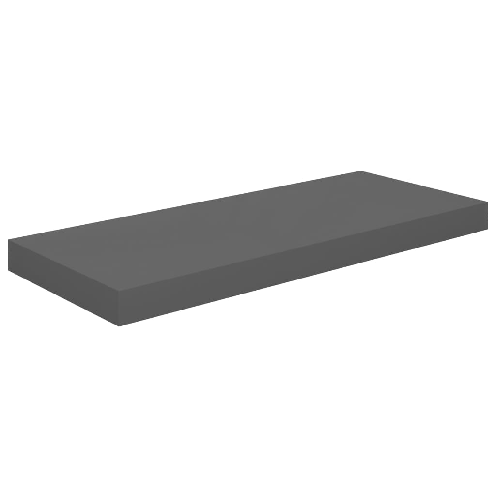 vidaXL Rafturi de perete, 4 buc., gri extralucios, 60x23,5x3,8 cm, MDF