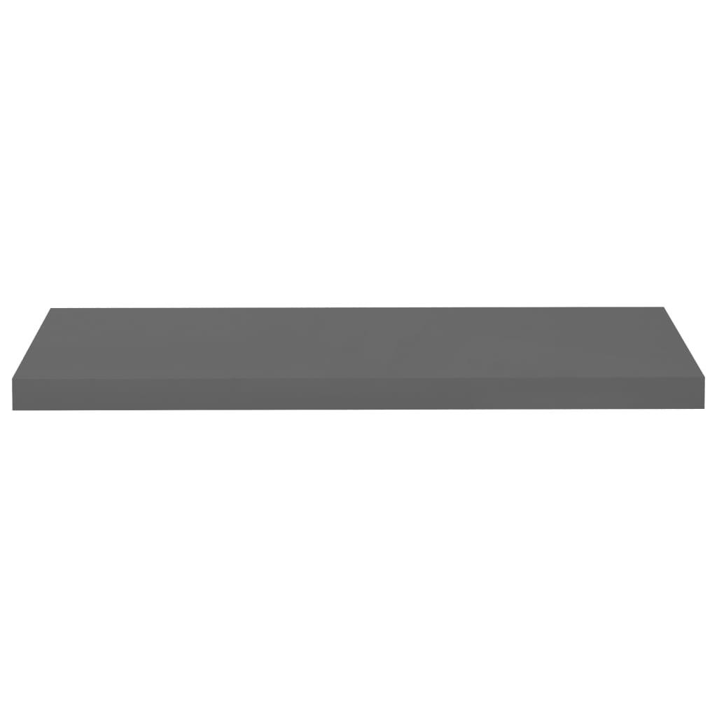 vidaXL Rafturi de perete, 2 buc., gri extralucios, 80x23,5x3,8 cm, MDF