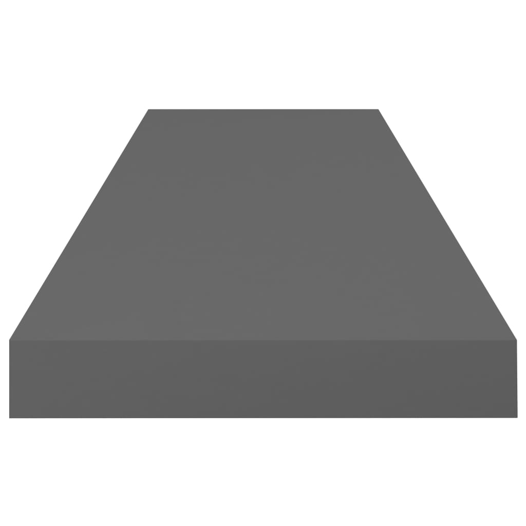 vidaXL Rafturi de perete, 4 buc., gri extralucios, 80x23,5x3,8 cm, MDF