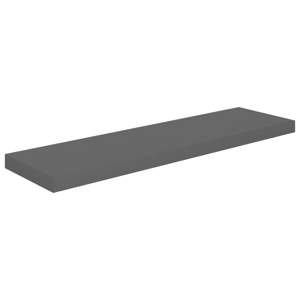 vidaXL Rafturi de perete, 2 buc., gri extralucios, 90x23,5x3,8 cm, MDF