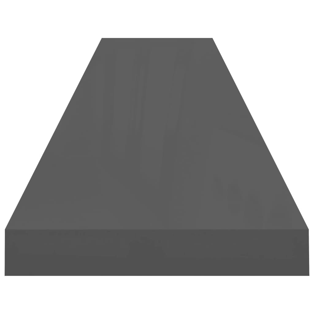 vidaXL Rafturi de perete, 2 buc., gri extralucios, 120x23,5x3,8 cm MDF