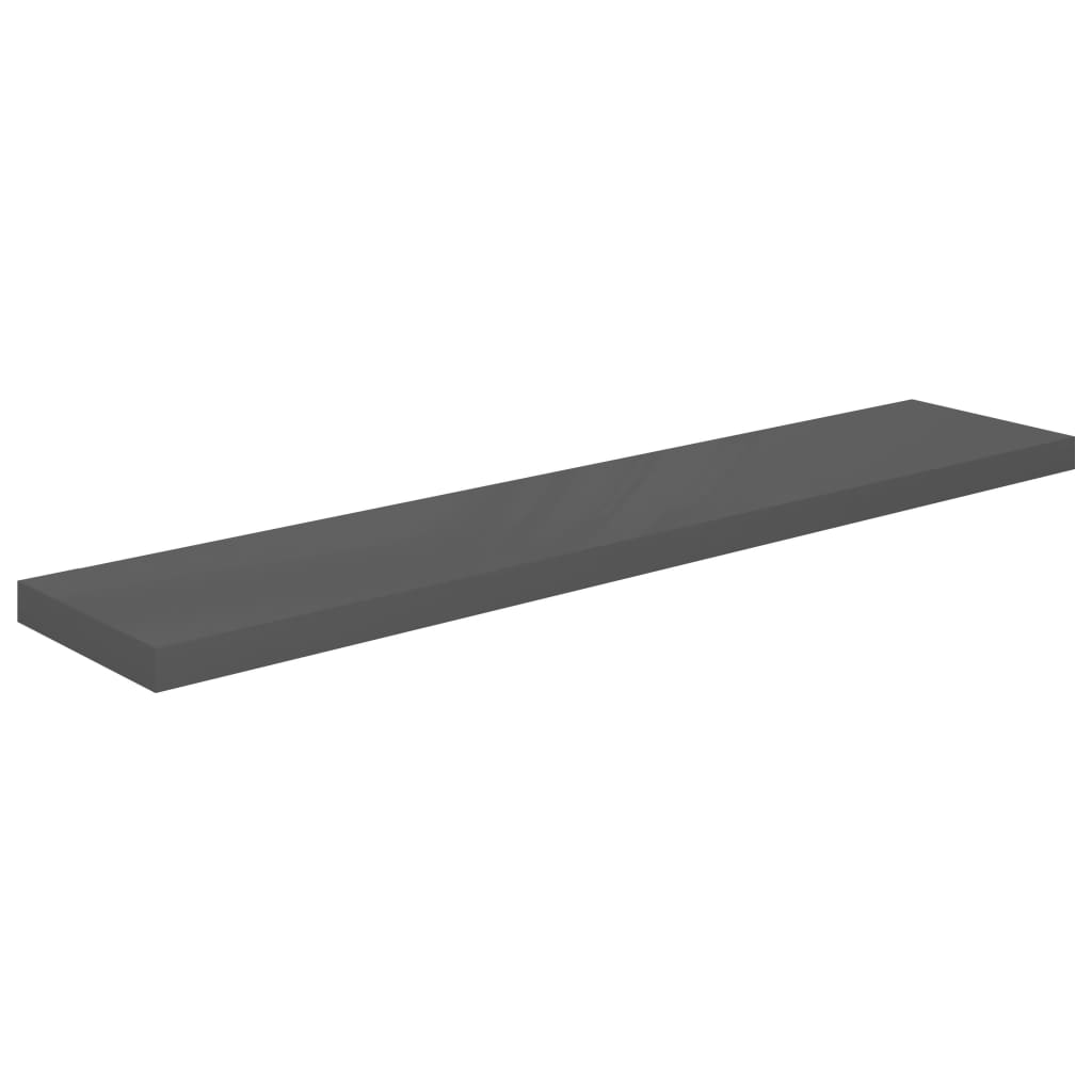 vidaXL Rafturi de perete, 4 buc., gri extralucios, 120x23,5x3,8 cm MDF