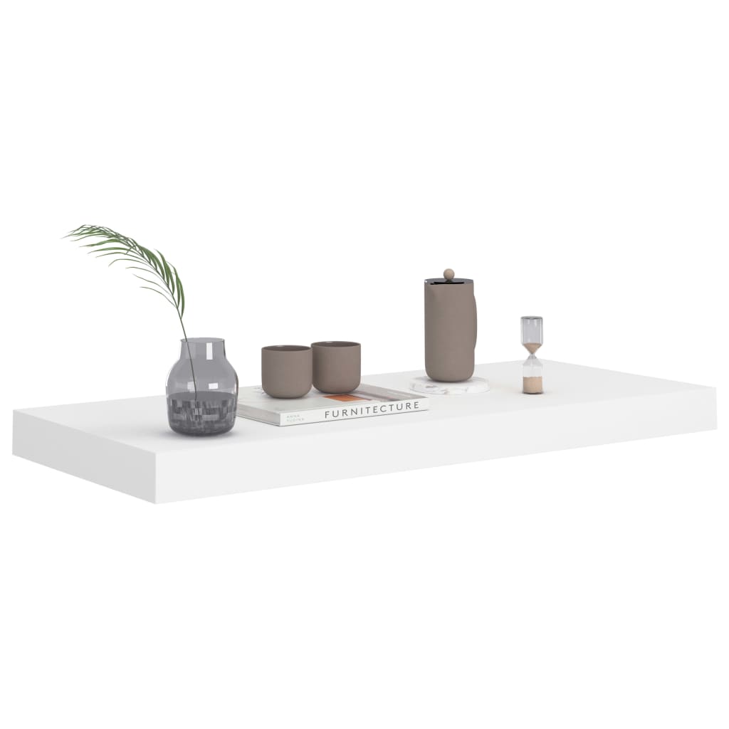 vidaXL Rafturi de perete suspendate, 2 buc., alb, 60x23,5x3,8 cm, MDF